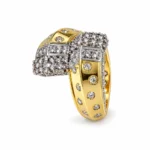 Three Row Pave – Gold and White High Quality Zircon – additional image 2