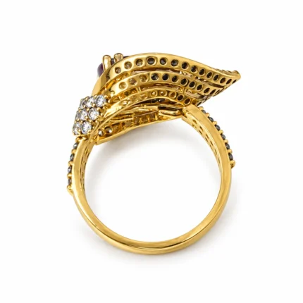 Pear Halo – Gold and Red High Quality Zircon – additional image 2