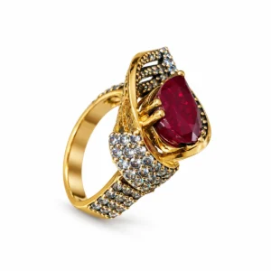 Pear Halo &ndash; Gold and Red High Quality Zircon &ndash; additional image 3