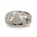 Wide Pattern Band – Silver and White High Quality Zircon – additional image 2