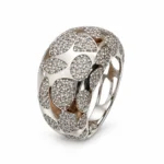 Wide Pattern Band – Silver and White High Quality Zircon – additional image 3