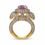 Oval Halo with Scroll Shoulders – Gold and Purple High Quality Zircon – additional image 2