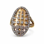 Oval Shield – Gold and White High Quality Zircon – additional image 2