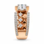 Geometric Lattice – Rose Gold and Silver High Quality Zircon – additional image 2
