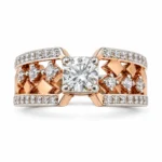Geometric Lattice – 925 Sterling Silver – Rose Gold Plated, Rhodium Plated – Rose Gold and Silver High Quality Zircon